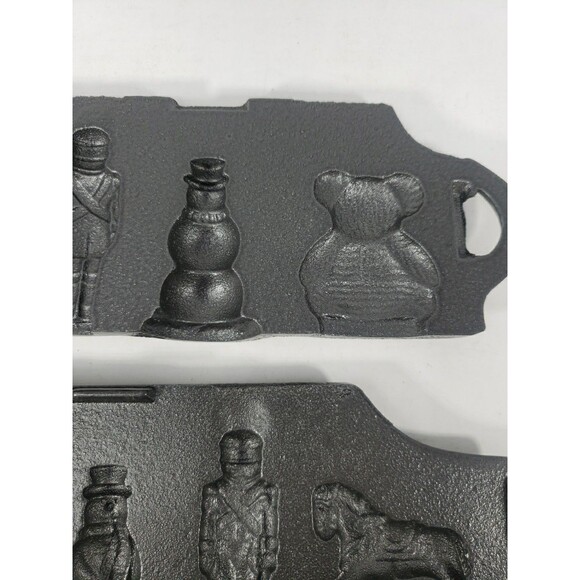 John Wright Christmas Candy Mold Cast Iron Bear Rocking Horse Snowman Soldier - Picture 8 of 16